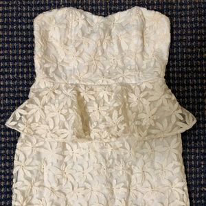 Short White Mermaid Dress Strapless
